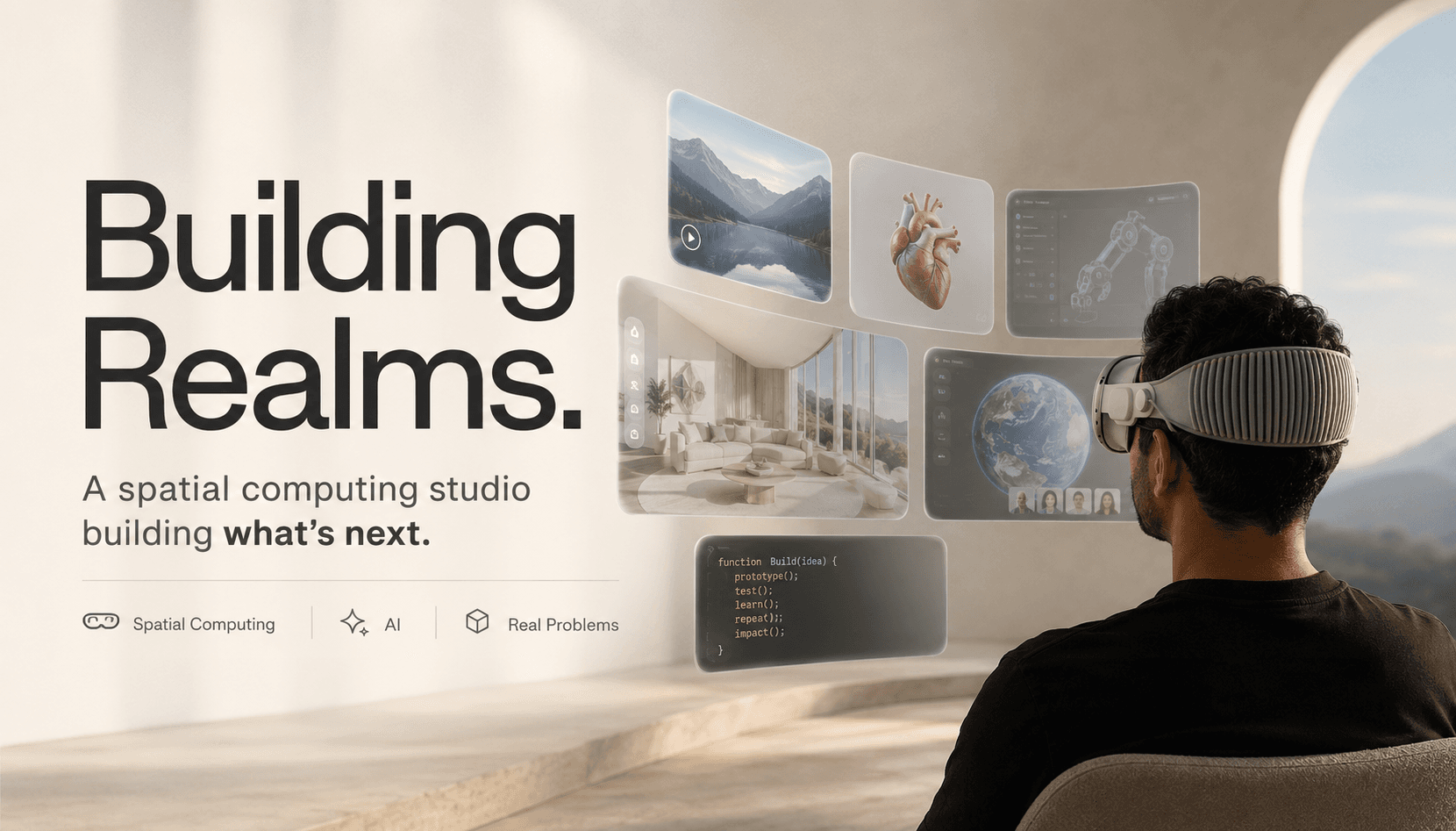 I am starting a spatial computing studio called Building Realms